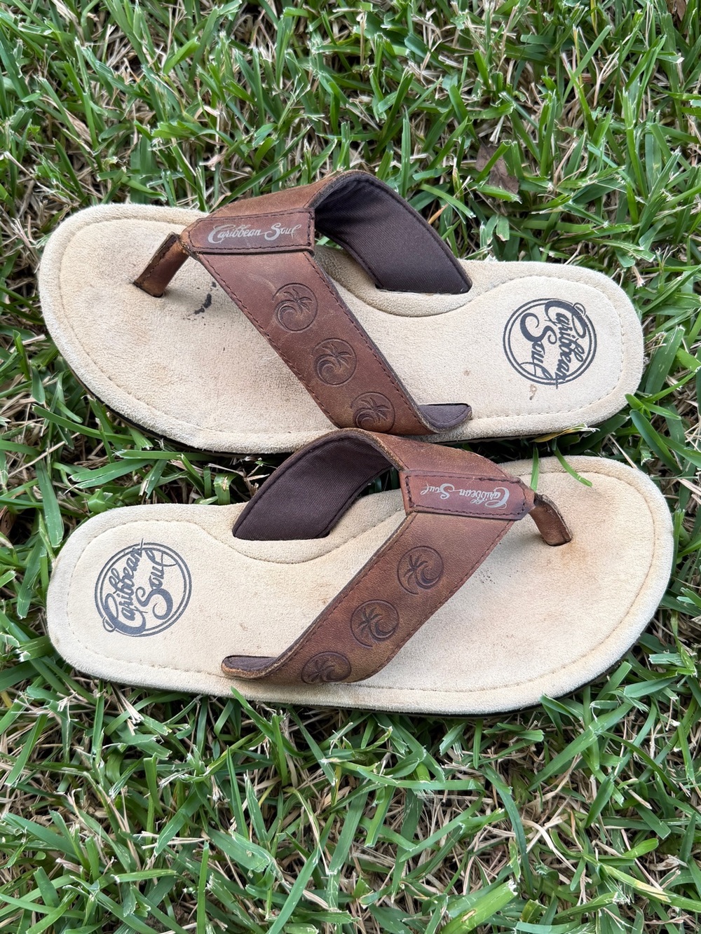Caribbean Kids Brown and Tan Flip Flop Sandals